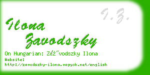 ilona zavodszky business card